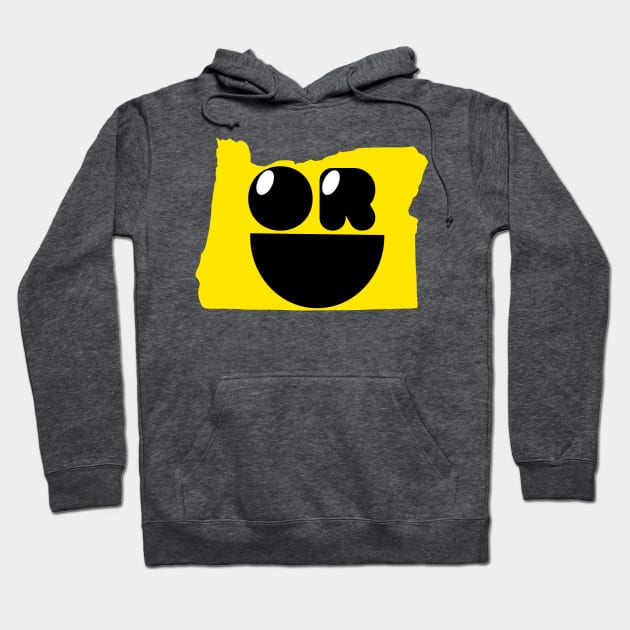 Oregon States of Happynes- Oregon Smiling Face Hoodie by pelagio